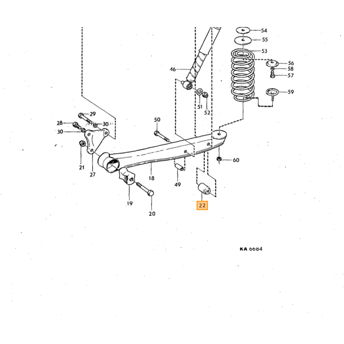 Volvo Silentbloc achteras 140/164 -1974 polyurethaan set 2 st Volvo onderdeel nr 675778PU