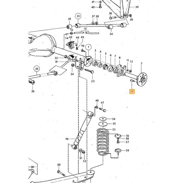Volvo Tapeind wiel 140+164+240+260 (1229808) wielbout achter Volvo onderdeel nr 676338