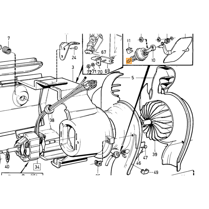 Volvo Veer revet verwarming bediening 240 260 spruitstuk B14 Volvo onderdeel nr 676522