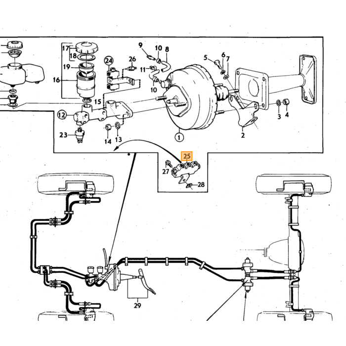 Volvo Remleiding verdeel stuk 6 gaats Amazon B20+140+164+P1800 Volvo onderdeel nr 677610