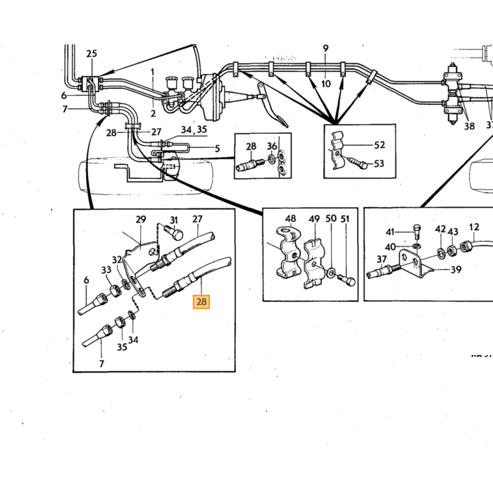 Volvo Remslang voor 140 (aan klauw-onder) Volvo onderdeel nr 677713