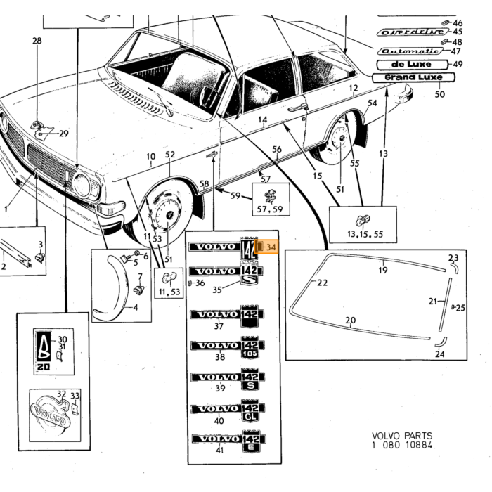 Volvo Embleem  voor scherm 140 142 Volvo onderdeel nr 677912