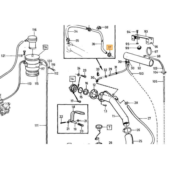 Volvo Klem dubbel rem- benzineleiding amazon P1800 140 164+240+260 (942895) Volvo onderdeel nr 677980