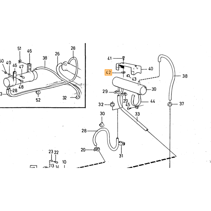 Volvo Klem dubbel rem- benzineleiding amazon P1800 140 164+240+260 (942895) Volvo onderdeel nr 677980