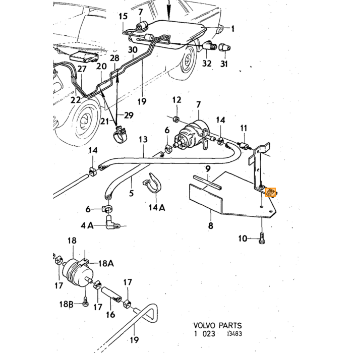 Volvo Klem dubbel rem- benzineleiding amazon P1800 140 164+240+260 (942895) Volvo onderdeel nr 677980