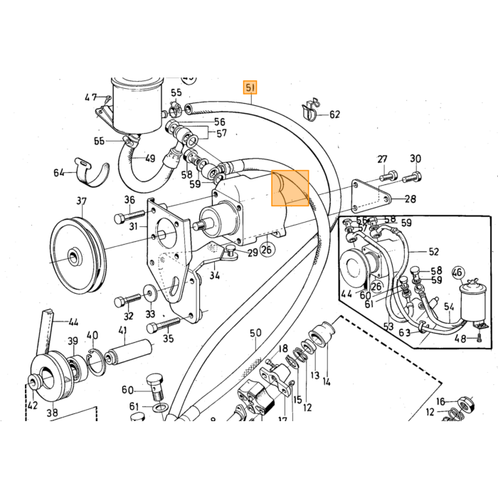 Volvo Keerring stuurhuis PV544-P1800+Amazon+140 bovenste Volvo onderdeel nr 678249