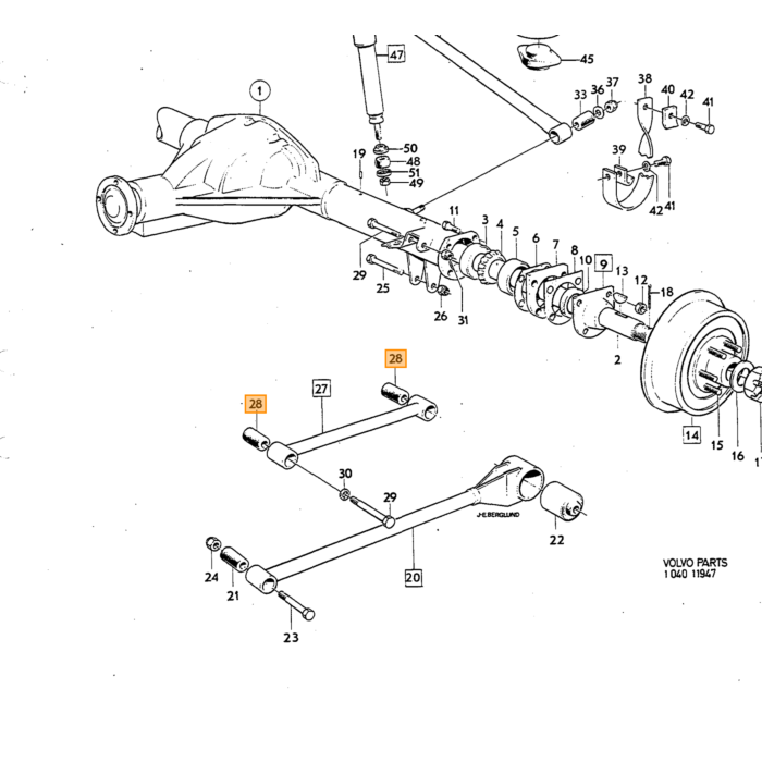 Volvo Silentbloc achteras Amazon 67+ 140+64 poly urethaan set 4 st Volvo onderdeel nr 678790PU