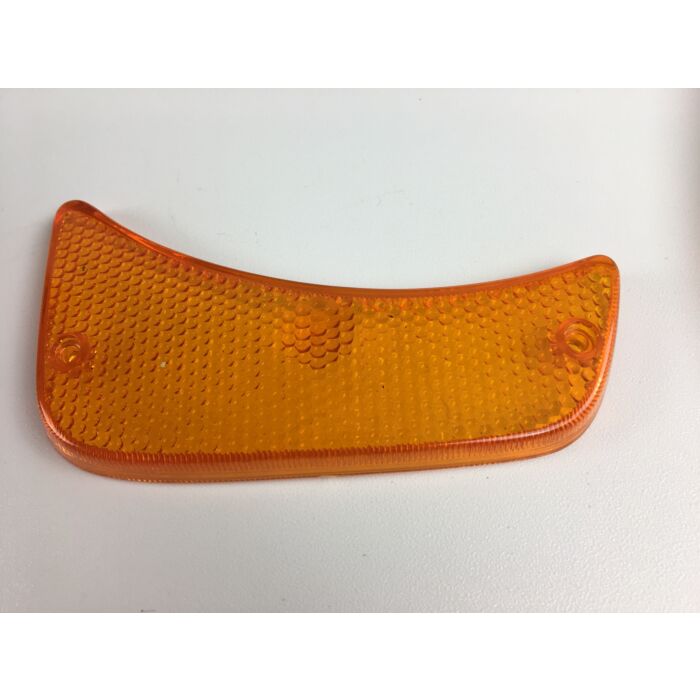 Volvo Glas parkeerlicht Rechts 140 -1972 geel oranje USA Canada (12 5 cm hoog) sidemarker Volvo onderdeel nr 680024