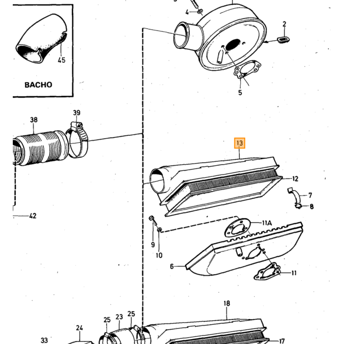 Volvo Filter huis Volvo 120 130 220 140 164 240 met dubbele stromberg/su  niet meer leverbaar Volvo onderdeel nr 680743