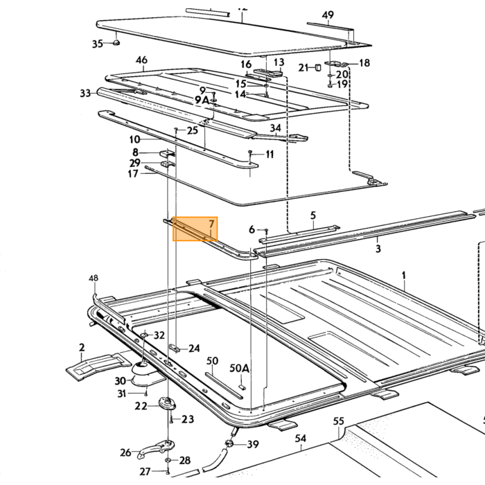 Volvo geleider Rail links Volvo onderdeel nr 680961
