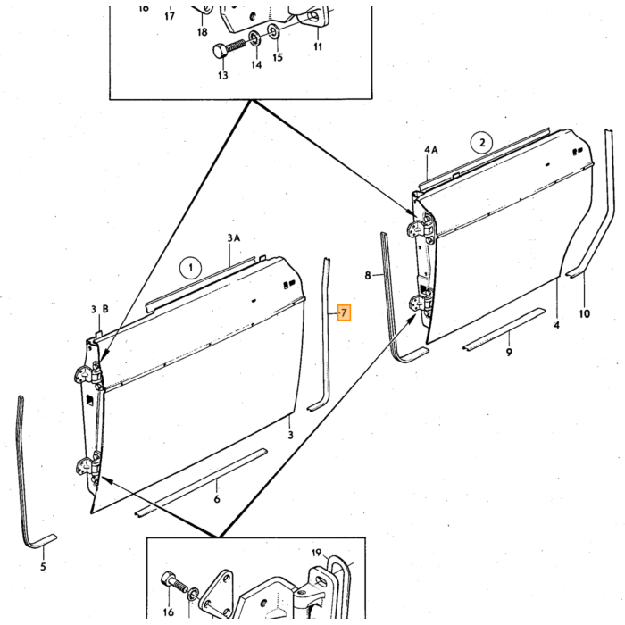 Volvo geleider Rail links Volvo onderdeel nr 680961