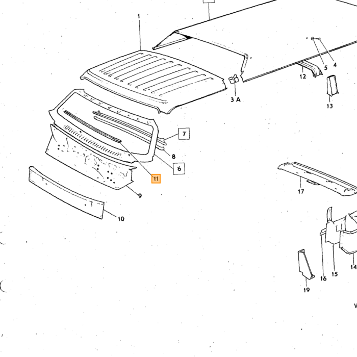 Volvo geleider Rail rechts Volvo onderdeel nr 680962