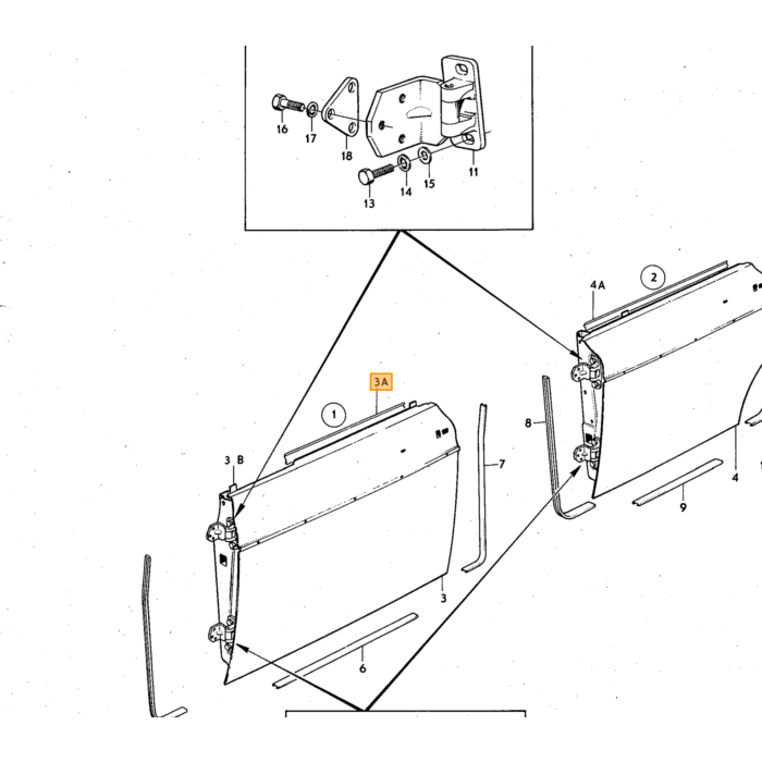 Volvo geleider Rail links Volvo onderdeel nr 681091