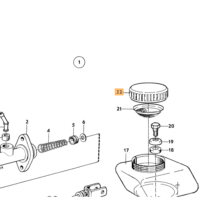 Volvo Dop hoofdremcilinder amazon+140+164 dubb systeem Volvo onderdeel nr 681660