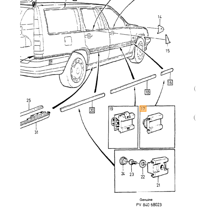 Volvo embleem turbo 850 Volvo onderdeel nr 6817452