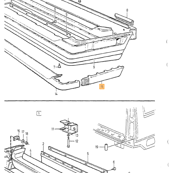 Volvo links bumper rooster voor 850 1994-1997 Volvo onderdeel nr 6817834