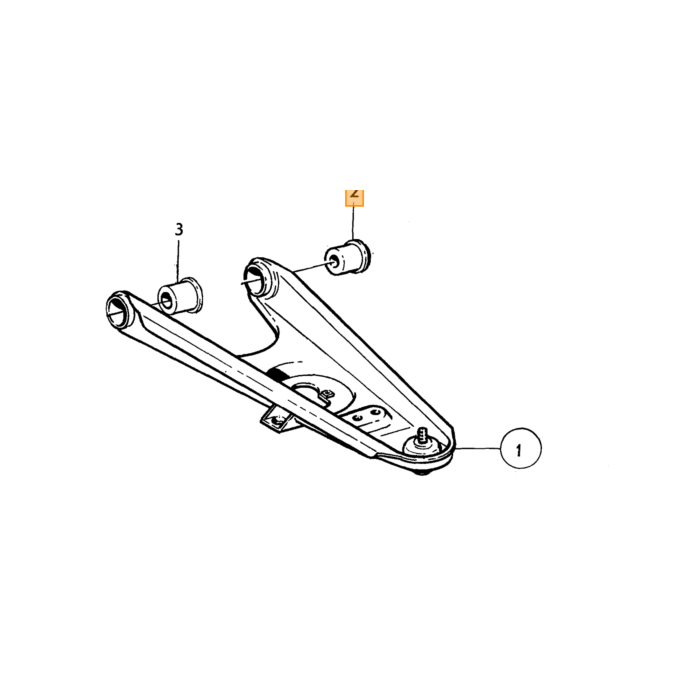 Volvo Silentbloc draagarm vooras 140+164 onderste 1970+ (36.3 mm diam) Volvo onderdeel nr 683267
