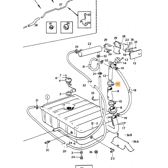 Volvo Benzinetank P1800S P1800E P1800ES 684030 Volvo onderdeel nr 683393