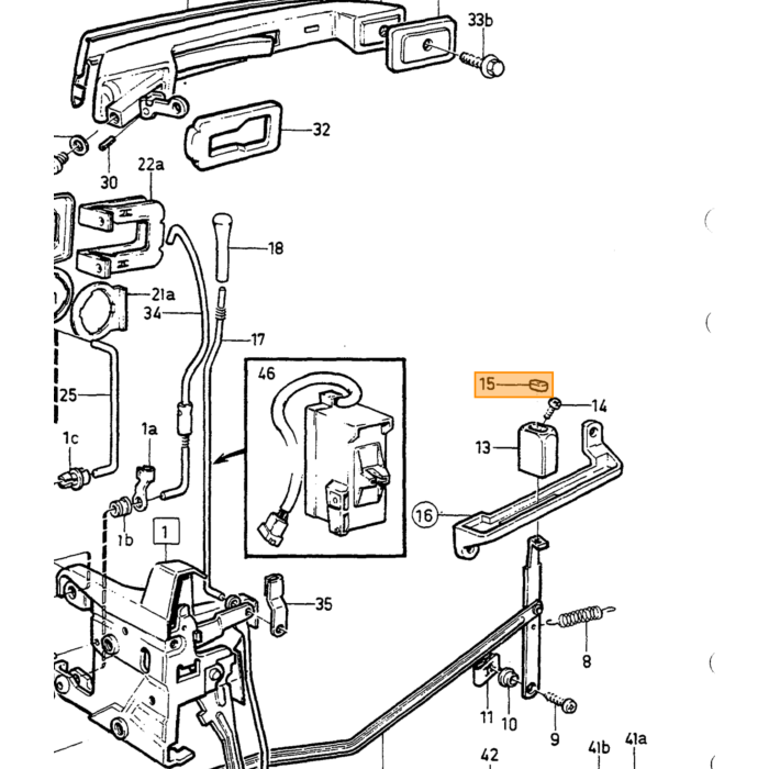 Volvo klem slot achterklep en deur portier 240 260 740 760 940 960 v90 s90  Volvo onderdeel nr 6848358