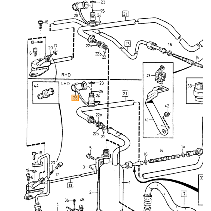 Volvo Ventiel Airco Volvo 240 - 850 - 940 - C30 - S40 - C70 - S70 - V70 - XC70 - S80 - XC90 vullen Volvo onderdeel nr 6849305