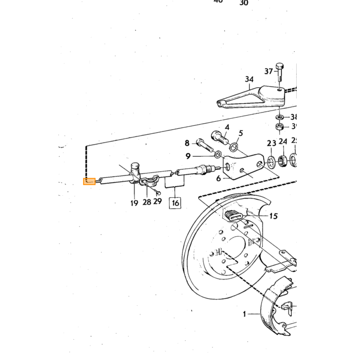 Volvo Steun handremkabel 1800E/ES/140/164 Rechts Volvo onderdeel nr 687108