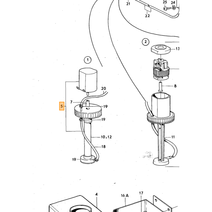 Volvo Ruitensproeier pomp +reservoir Amazon+P1800+140+164 1966+ Volvo onderdeel nr 688400