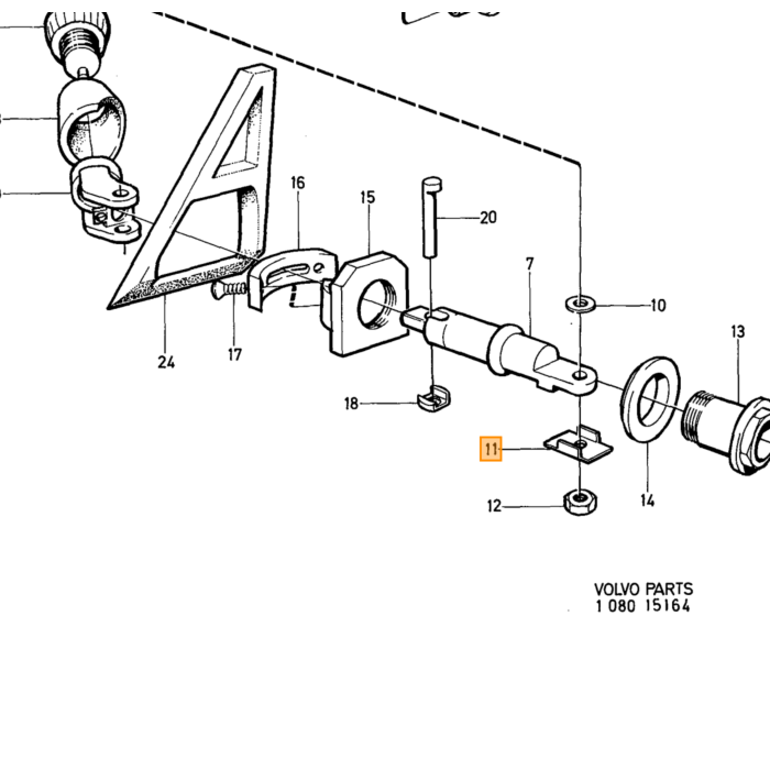 Volvo Rubber bumper 140+164 houder voor voorzijde L+R  Volvo onderdeel nr 688548