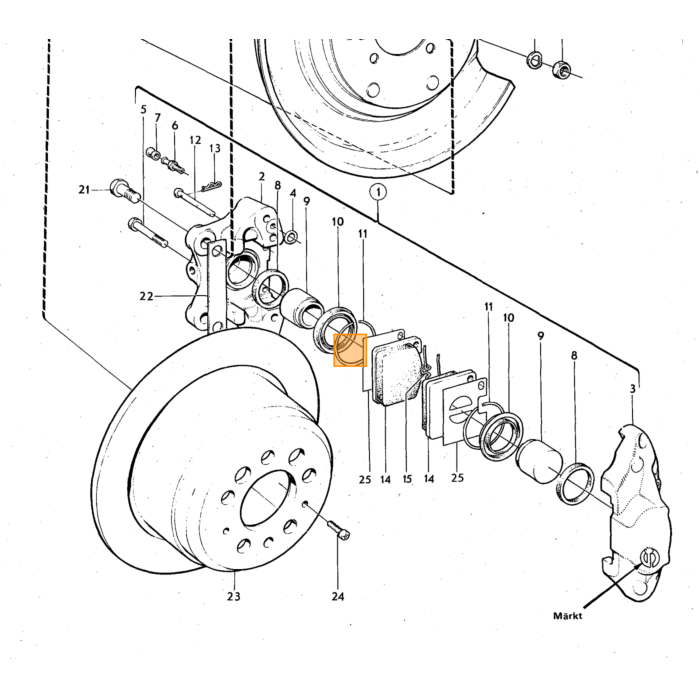 Volvo Remschijf voor 140+164 geventileerd 271mm(270735) Volvo onderdeel nr 688950