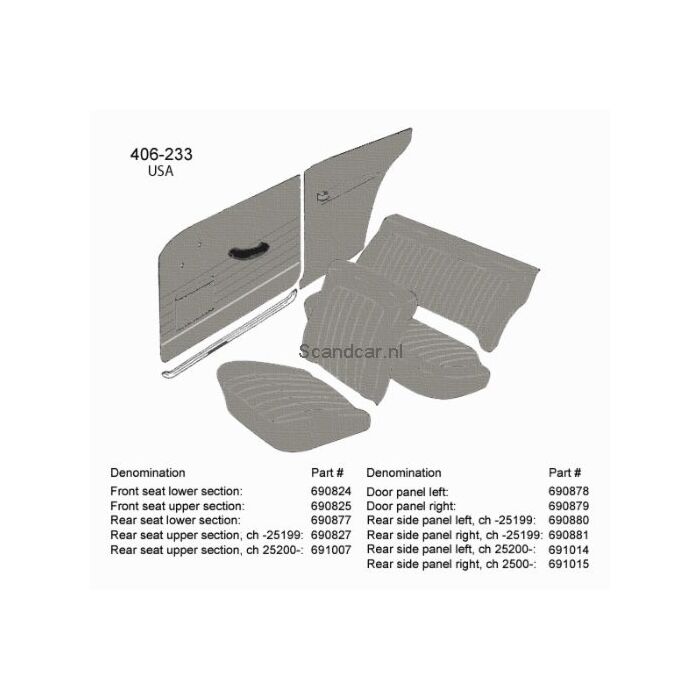 Volvo Mattenset P1800ES velours. nr 691015