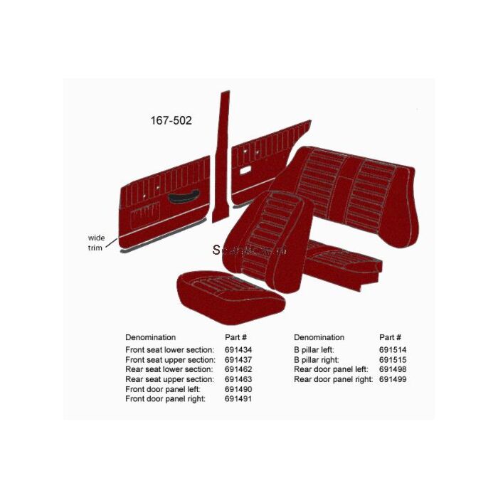 Bekleding Amazon achterbank hoes rug rood