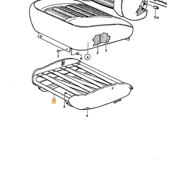 Volvo Bekleding Amazon 4 deurs achterbank zitting+rug  lichtblauw 170-505 SET incl 691469 Volvo onderdeel nr 691468