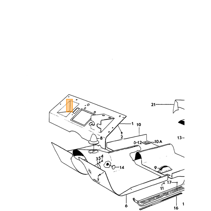 Volvo Isolatiemat schutbord Amazon 1965+  Volvo onderdeel nr 691581