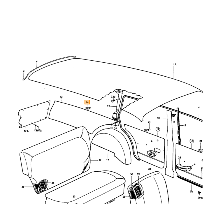 Volvo Bekleding Amazon kombi zijpaneel bagage ruimte Links+rechts SET incl 691590 combi Volvo onderdeel nr 691589