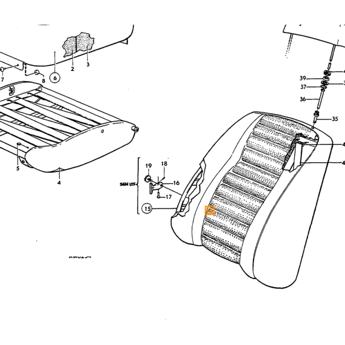 Volvo Bekleding Amazon hoofdsteun zwart Volvo onderdeel nr 692659