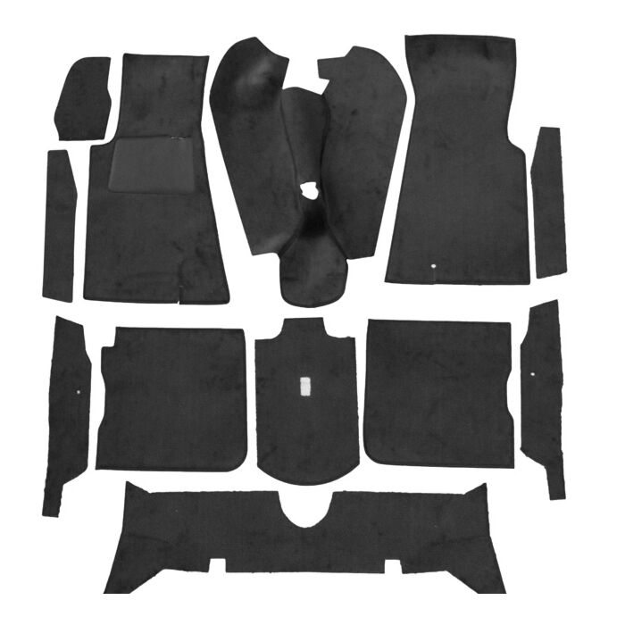 Mattsats 164, golvmatta, textil, svart, 10 delar, chassi -50.000