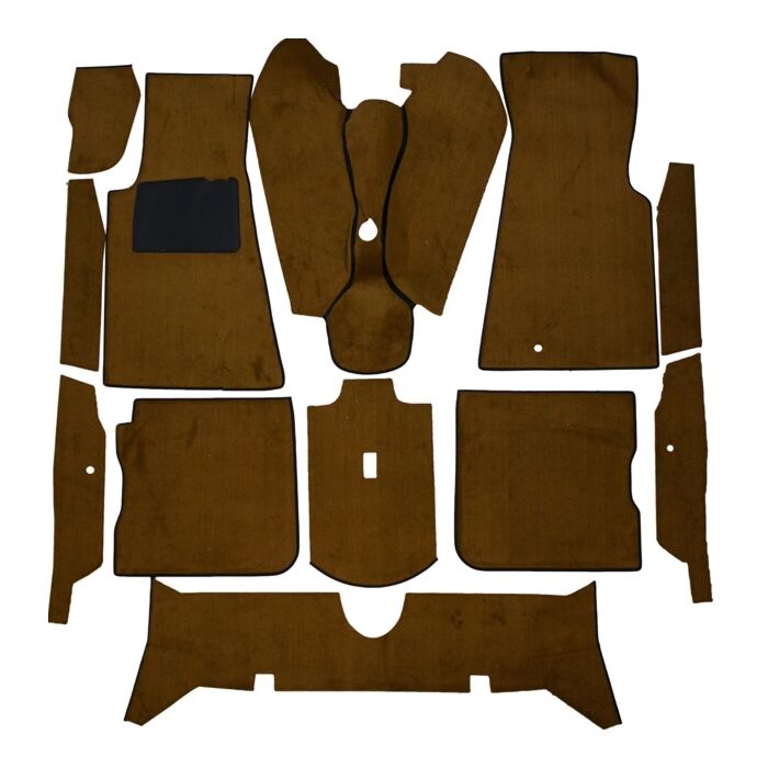 Mattsats 164 golvmatta textil 10 delar chassinr -50.000 BRUN