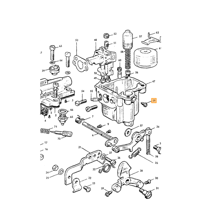 Volvo Schroef voor carburateur Zenith 34VN+36VN Volvo onderdeel nr 71727