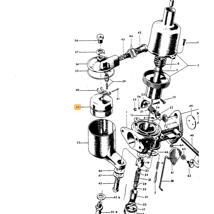 Volvo Vlotter SU H4 carburateur + pakking B16 B14A  Volvo onderdeel nr 71840