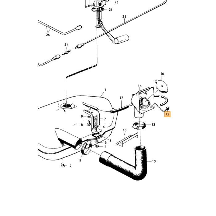 Volvo Hevel voor carburateur Zenith 34VN+36VN Volvo onderdeel nr 71924