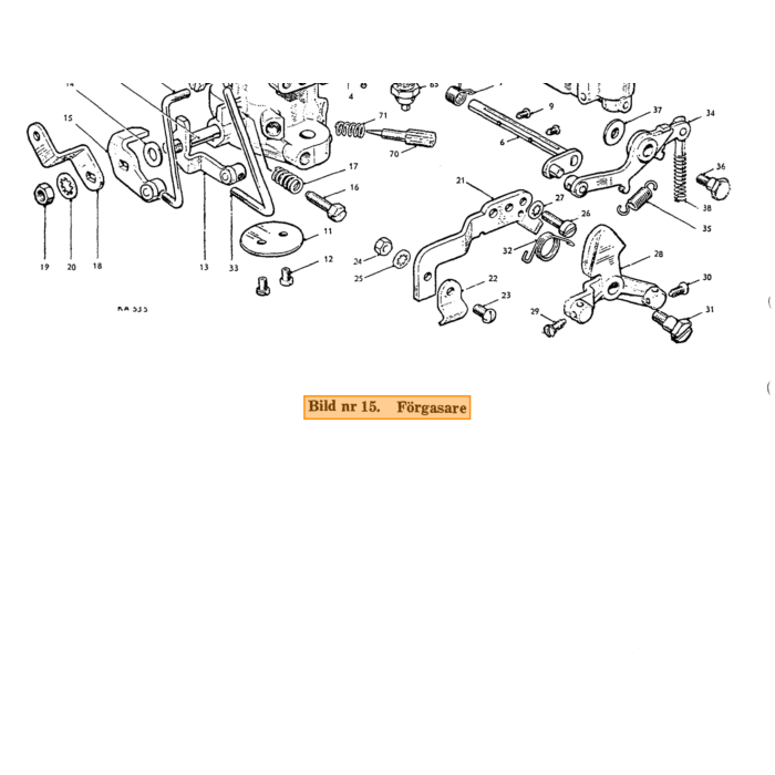 Volvo Hevel voor carburateur Zenith 34VN+36VN Volvo onderdeel nr 71924
