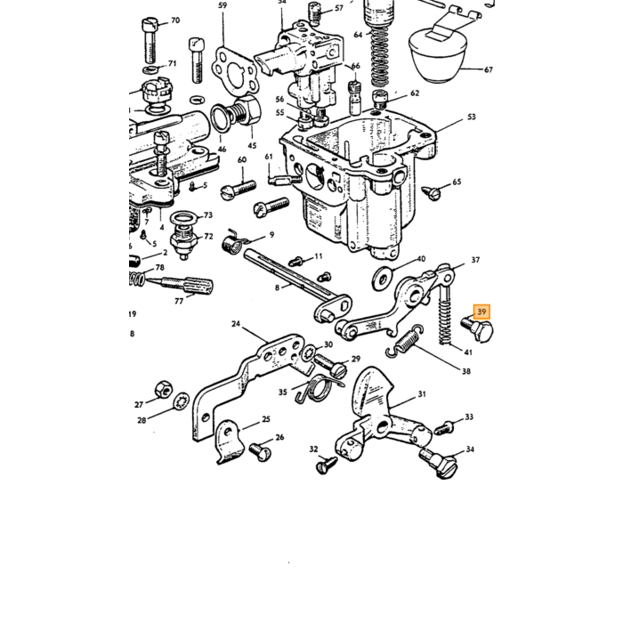 Volvo Schroef voor carburateur Zenith 34VN+36VN voor 237158 Volvo onderdeel nr 71934