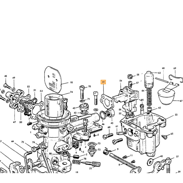Volvo Pakking carburateur Zenith 34VN 36VN Volvo onderdeel nr 71945