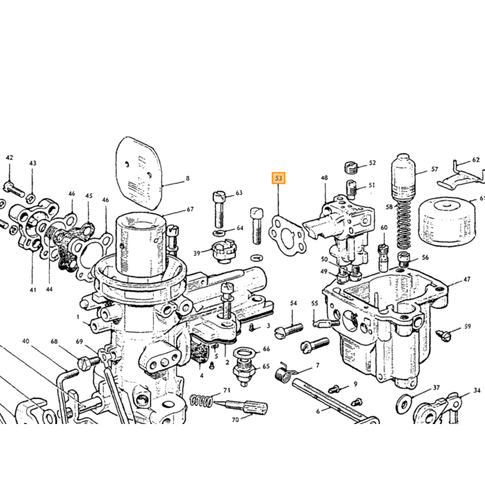 Volvo Pakking carburateur Zenith 34VN 36VN Volvo onderdeel nr 71945