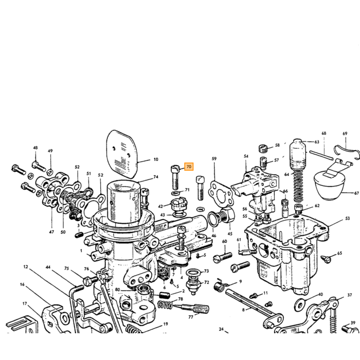 Volvo Schroef voor carburateur Zenith 34VN+36VN vlotterkamer Volvo onderdeel nr 71951