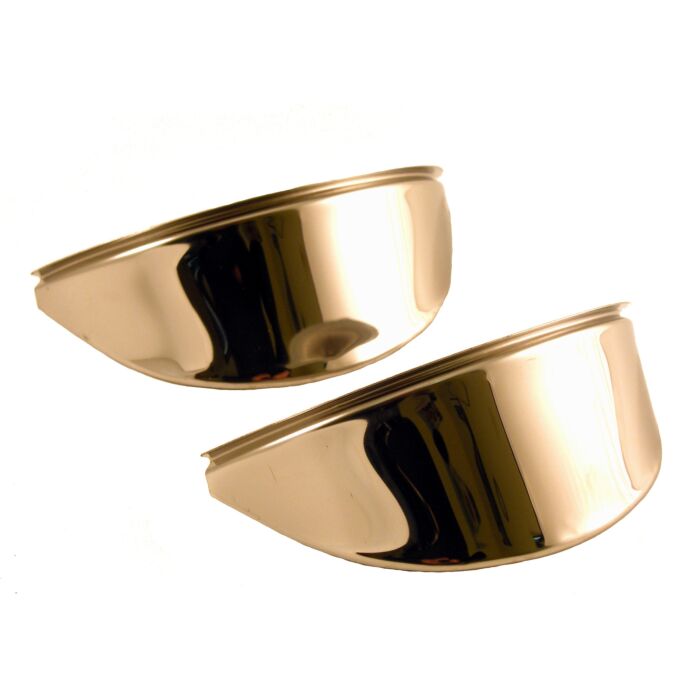 Volvo Koplampwimpers in gepolijst roestvast staal set 2 stuks in verpakking 7 inch sierlijst slaapoogjes kap 140  145  Amazon 121  Amazon 122 S  Amazon 220  P 1800  P 1800 E  P 1800 ES  P 210 Duett  Pv 444  PV 445 DUETT  Pv 544 Volvo onderdeel nr 779