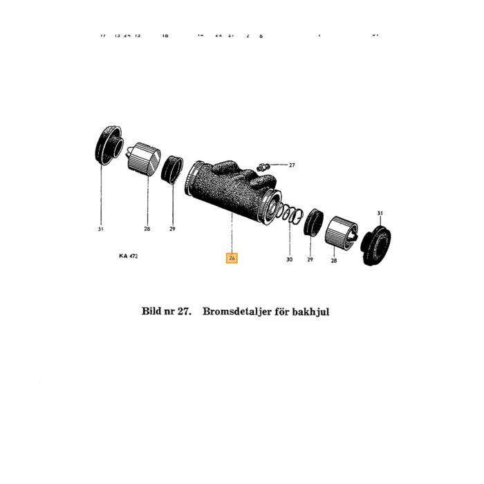 Volvo Rem cup 25.4mm voor 659.673+87450 (PV544 voor +Amazon voor) Volvo onderdeel nr 81426