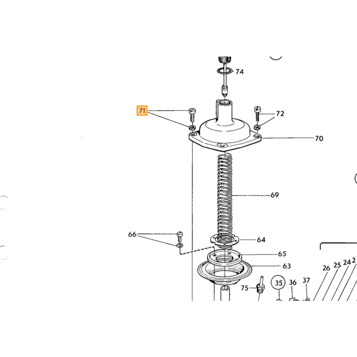 Volvo Bout schroef deksel carburateur Stromberg 175 CD kruiskop Volvo onderdeel nr 820352