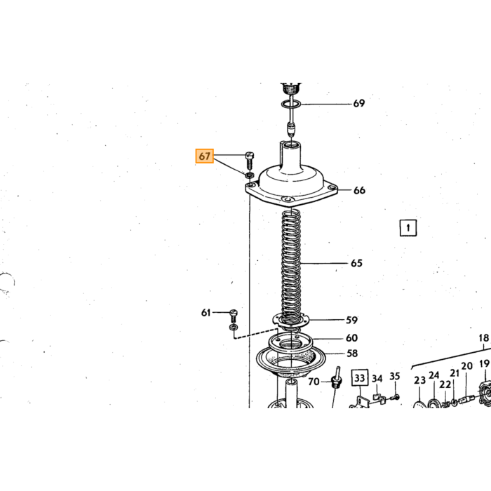 Volvo Bout schroef deksel carburateur Stromberg 175 CD kruiskop Volvo onderdeel nr 820352