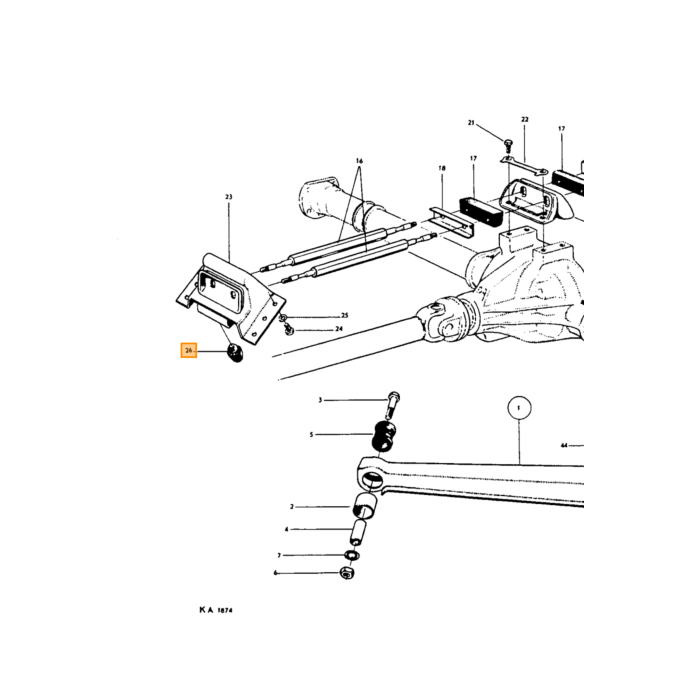 Volvo Stootrubber vooras boven en achteras PV444/544+Amazon+P1800+140+164 Volvo onderdeel nr 83107