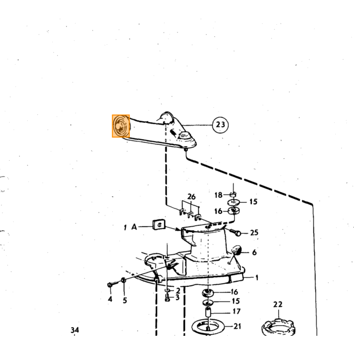 Volvo Stootrubber vooras boven en achteras PV444/544+Amazon+P1800+140+164 Volvo onderdeel nr 83107